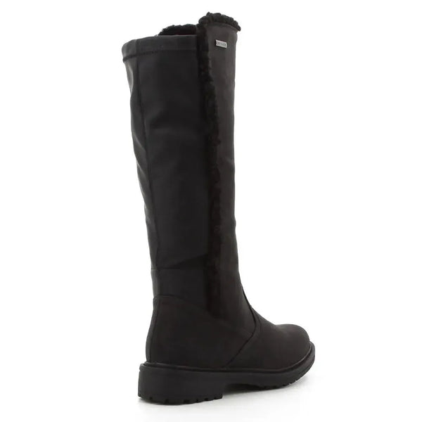 Pierre Cardin Manet Long Boot With Fur Line - Black