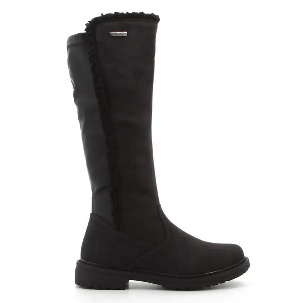 Pierre Cardin Manet Long Boot With Fur Line - Black