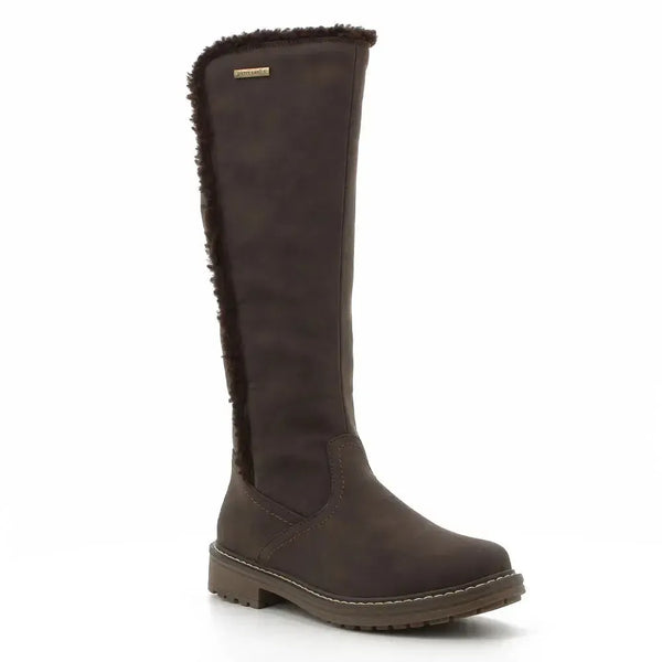 Pierre Cardin Manet Long Boot With Fur Line - Brown