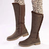 Pierre Cardin Manet Long Boot With Fur Line - Brown