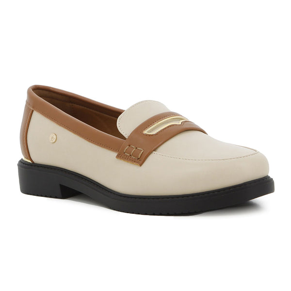 Pierre Cardin Metal Saddle Loafer - Beige Tan