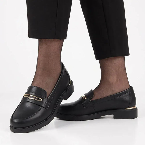 Pierre Cardin Metal Saddle Loafer - Black