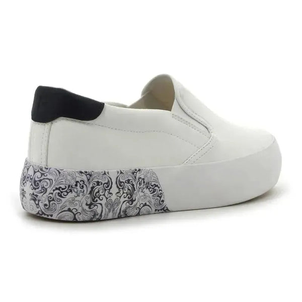 Pierre Cardin Paisley 2 Slip On Sneaker - White/Navy