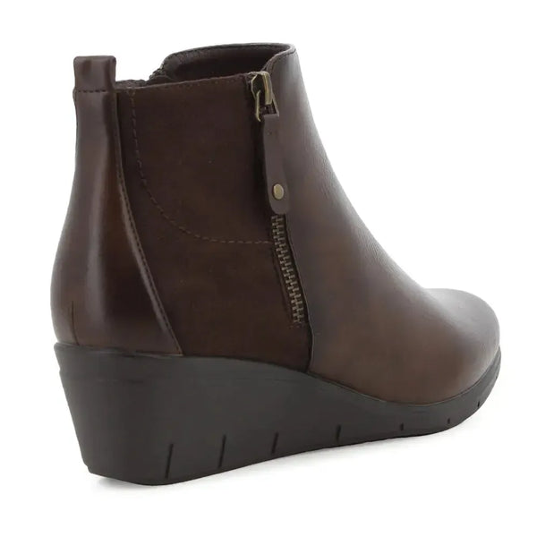Pierre Cardin Polyana Wedge Ankle Bootie - Brown