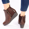 Pierre Cardin Polyana Wedge Ankle Bootie - Brown