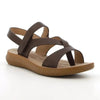Pierre Cardin Satin Flat Sandal - Brown