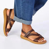 Pierre Cardin Satin Flat Sandal - Brown