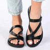 Pierre Cardin Satin Flat Sandals - Black