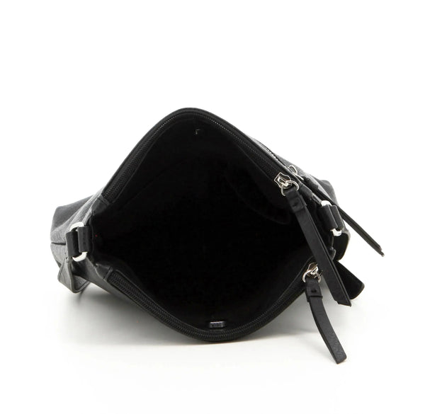 Pierre Cardin Serena Double Compartment Crossbody Bag - Black