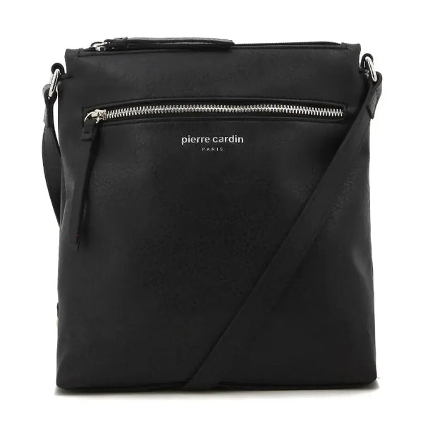 Pierre Cardin Serena Double Compartment Crossbody Bag - Black