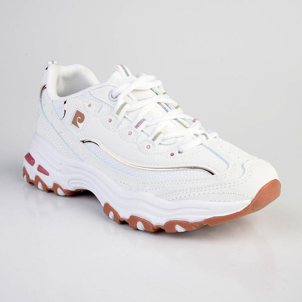 Pierre Cardin Sirene 3 Lace Up Sneaker- White/Rose Gold