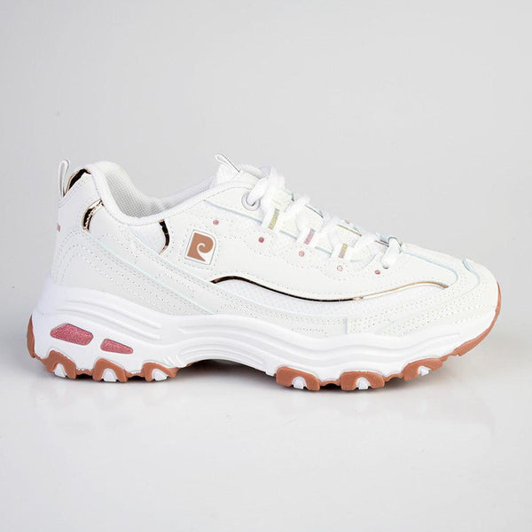 Pierre Cardin Sirene 3 Lace Up Sneaker- White/Rose Gold