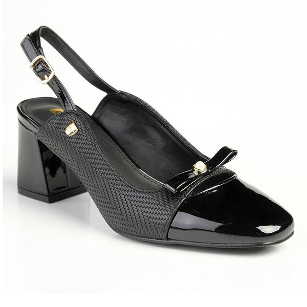 Pierre Cardin Square Toe Slingback - Black-Pierre Cardin-Buy shoes online