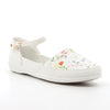 Pierre Cardin St Tropez 9 White Floral Flats-Pierre Cardin-Buy shoes online