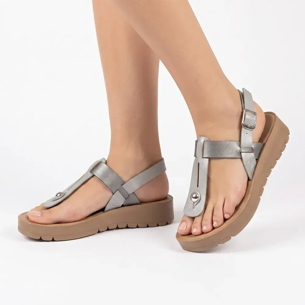 Pierre Cardin Tayla Silver Thong Sandals - Silver | Shoe Box