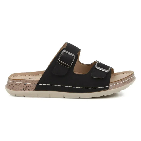 Pierre Cardin Twin Buckle Sandal - Black