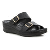 Pierre Cardin Twin Buckle Sandals - Black