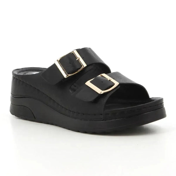 Pierre Cardin Twin Footbed Sandal - Black