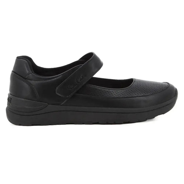 Pierre Cardin Velcro Strap Flat - Black