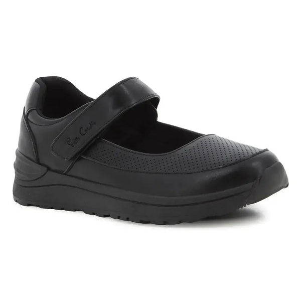 Pierre Cardin Velcro Strap Flat - Black