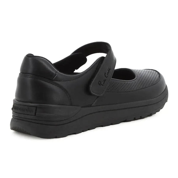 Pierre Cardin Velcro Strap Flat - Black