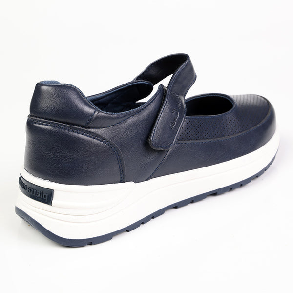 Pierre Cardin Velcro Strap Flat - Navy