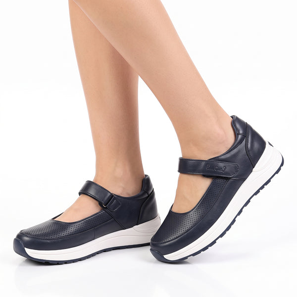 Pierre Cardin Velcro Strap Flat - Navy