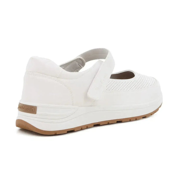 Pierre Cardin Velcro Strap Flat - White