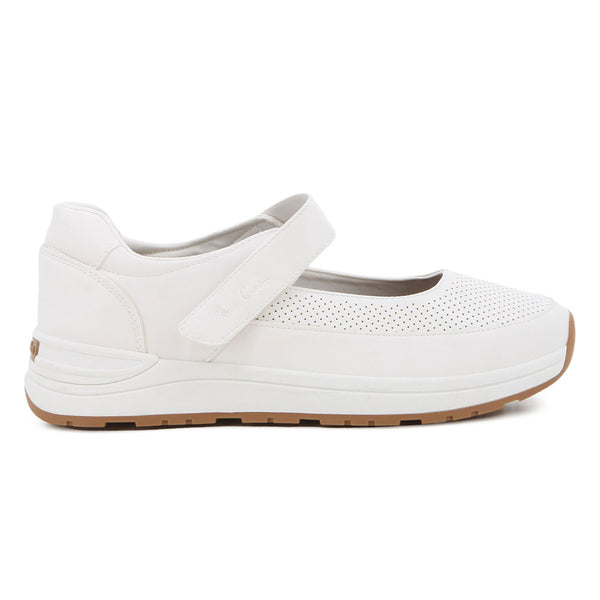 Pierre Cardin Velcro Strap Flat - White