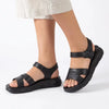 Pierre Cardin Velcro Strappy Sandal - Black