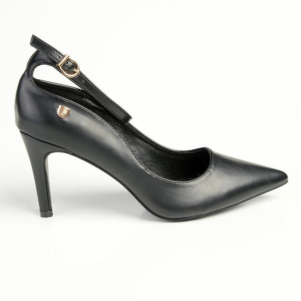Pierre Cardin Vivian Ankle Strap Court Heels - Black