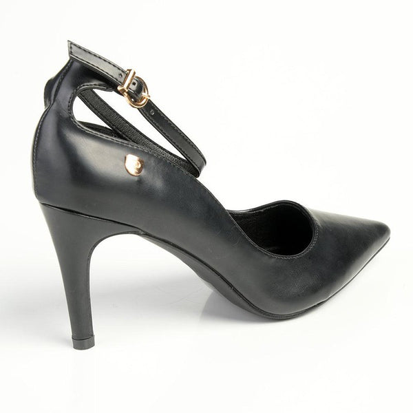 Pierre Cardin Vivian Ankle Strap Court Heels - Black