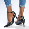 Pierre Cardin Vivian Ankle Strap Court Heels - Black