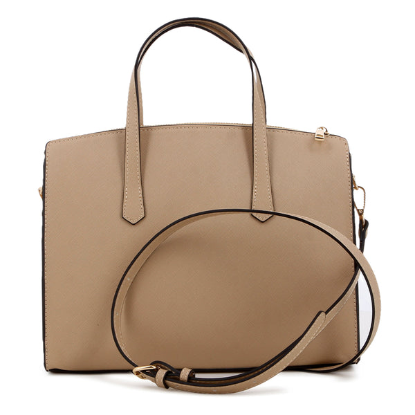 Pierre Cardin Vivian Structured Satchel - Beige