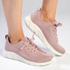 Skechers Bobs B Flex Lace Up Sneaker - Blush Satin-Skechers-Buy shoes online