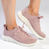 Skechers Bobs B Flex Lace Up Sneaker - Blush Satin
