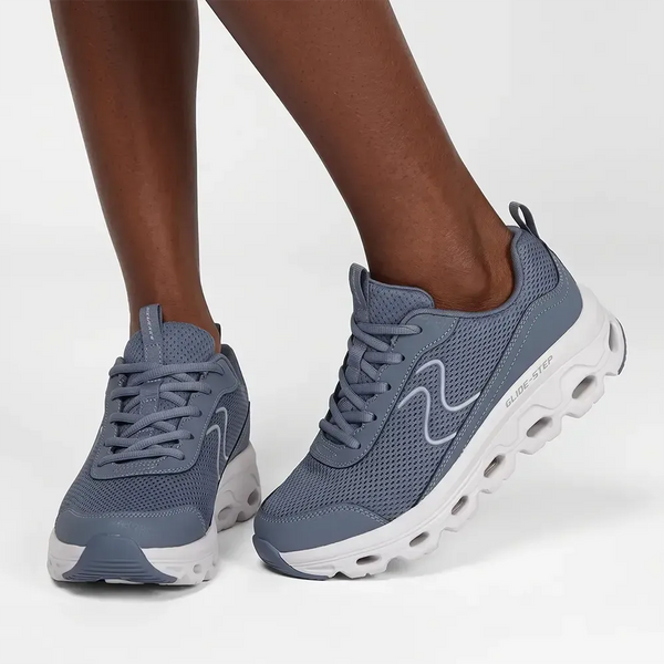 Skechers Glide Step Sneaker - Silver/ Tan