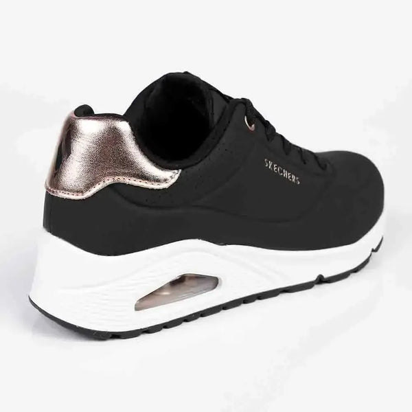 Skechers Uno Lace Up Sneaker - Black