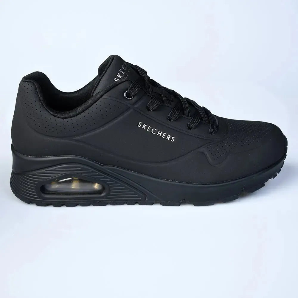 Skechers Uno Lace Up Sneaker - Black Black | Shoe Box Online Store