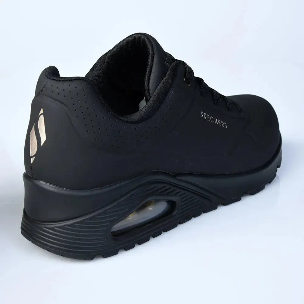 Skechers Uno Lace Up Sneaker - Black Black | Shoe Box Online Store