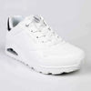 Skechers Uno Lace Up Sneaker - White/ Silver