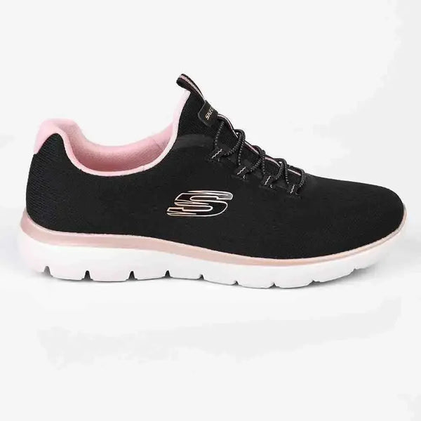 Skechers Women Summits Slip-On Sneaker - Black/ Rose