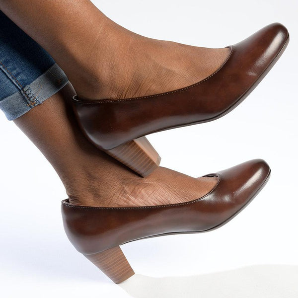 Soft Style By Hush Puppies Amya Block Heel - Brown-Soft Style by Hush Puppies-Buy shoes online