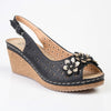 Soft Style By Hush Puppies Coco Wedge Sandal - Black-Soft Style by Hush Puppies-Buy shoes online