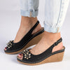 Soft Style By Hush Puppies Coco Wedge Sandal - Black-Soft Style by Hush Puppies-Buy shoes online