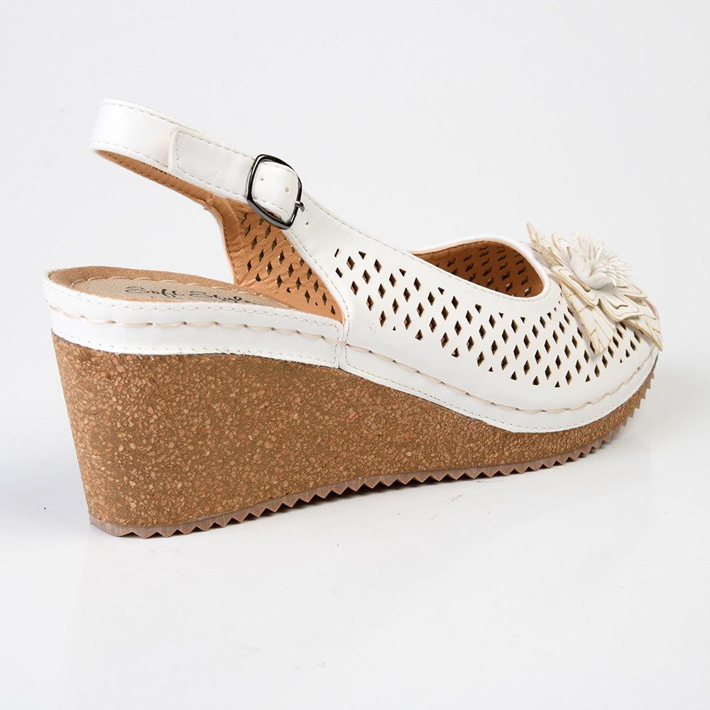 Soft Style By Hush Puppies Coco Wedge Sandal - White – Shoe Box™ Online ...