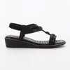 Soft Style By Hush Puppies Nakia Wedge Sandal - Black-Soft Style by Hush Puppies-Buy shoes online