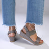 Soft Style By Hush Puppies Pomona Wedge Sandals - Grey-Soft Style by Hush Puppies-Buy shoes online