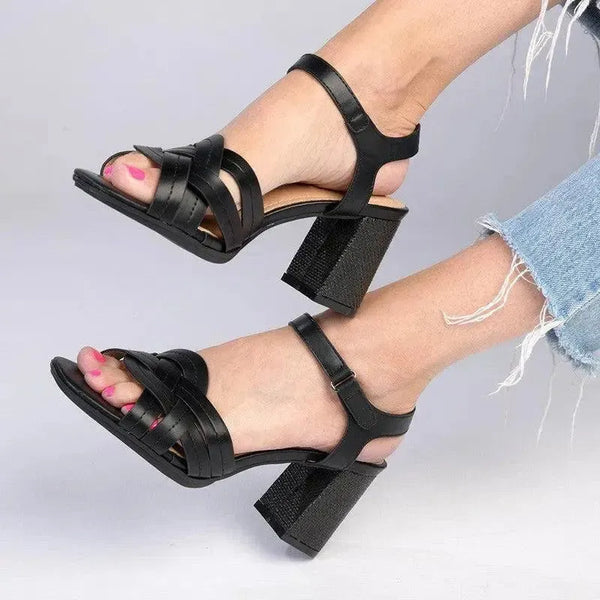 Soft Style By Hush Puppies Quasar Strappy Heel Sandals - Black