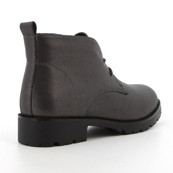 Soft Style By Hush Puppies Sam Metallic Ankle Bootie - Pewter-Soft Style by Hush Puppies-Buy shoes online